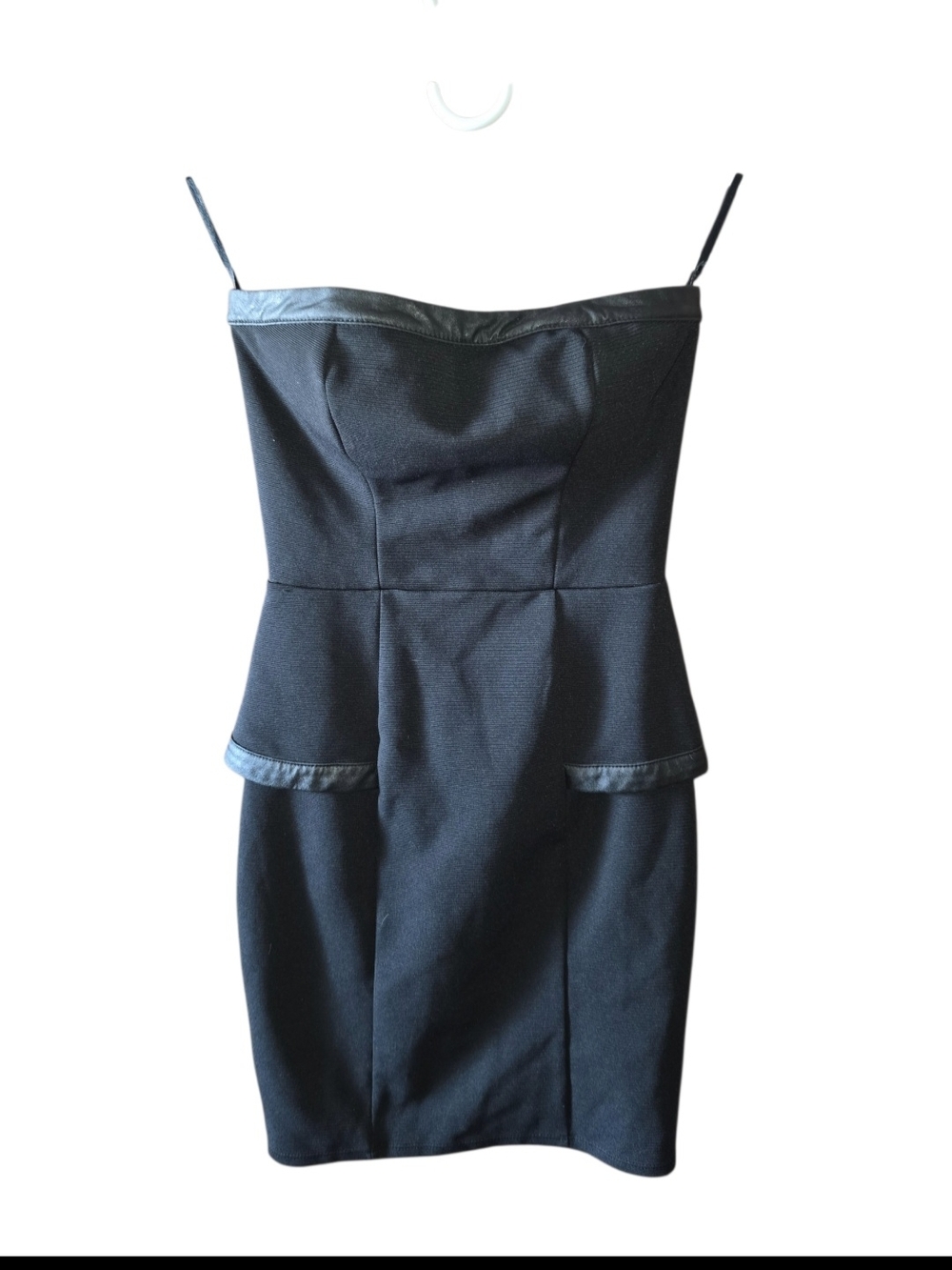 4/8/74. Charlotte Russe Womens Black Peplum Strapless Dress